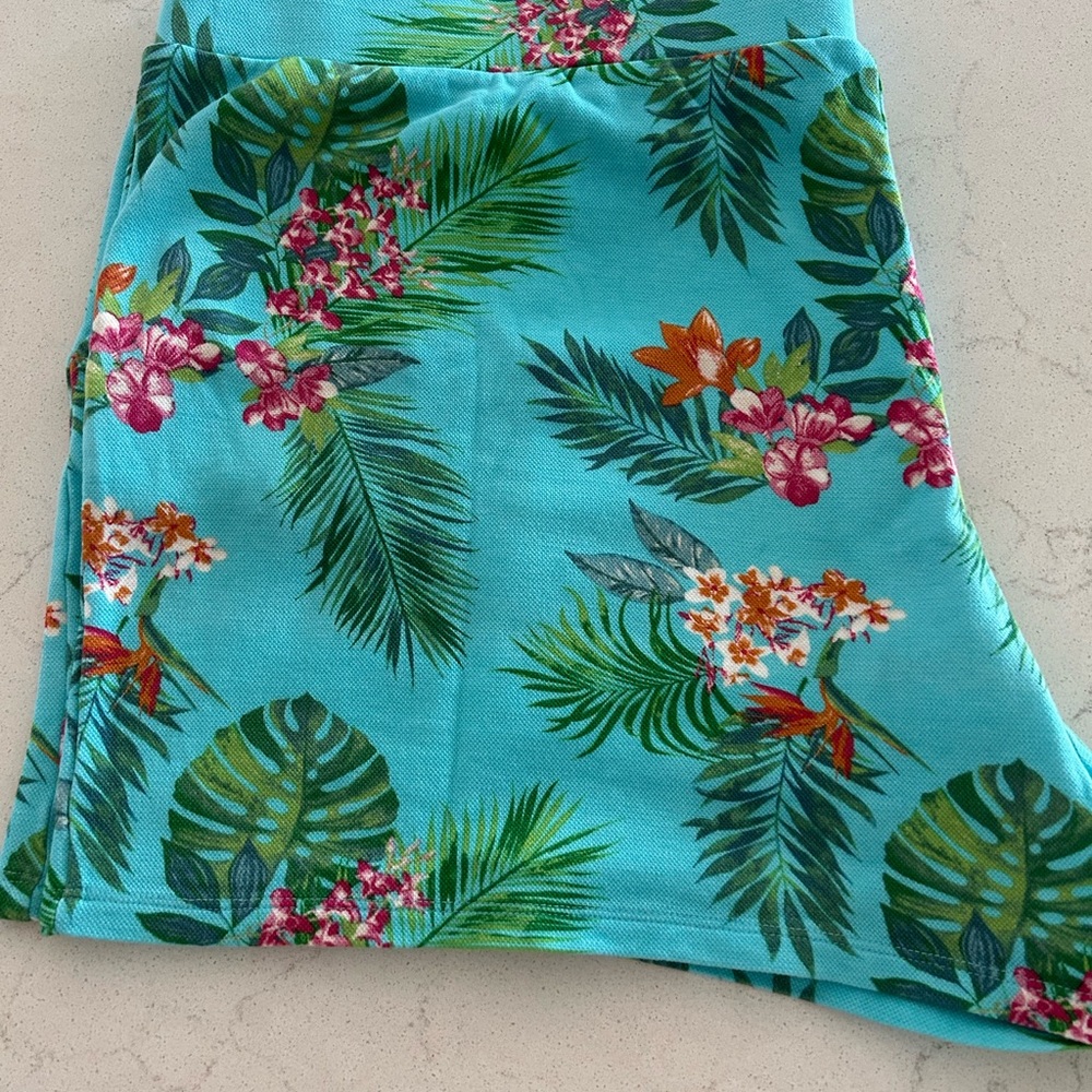 Belle by Kim Gravel Blue Floral Shorts 3x Plus